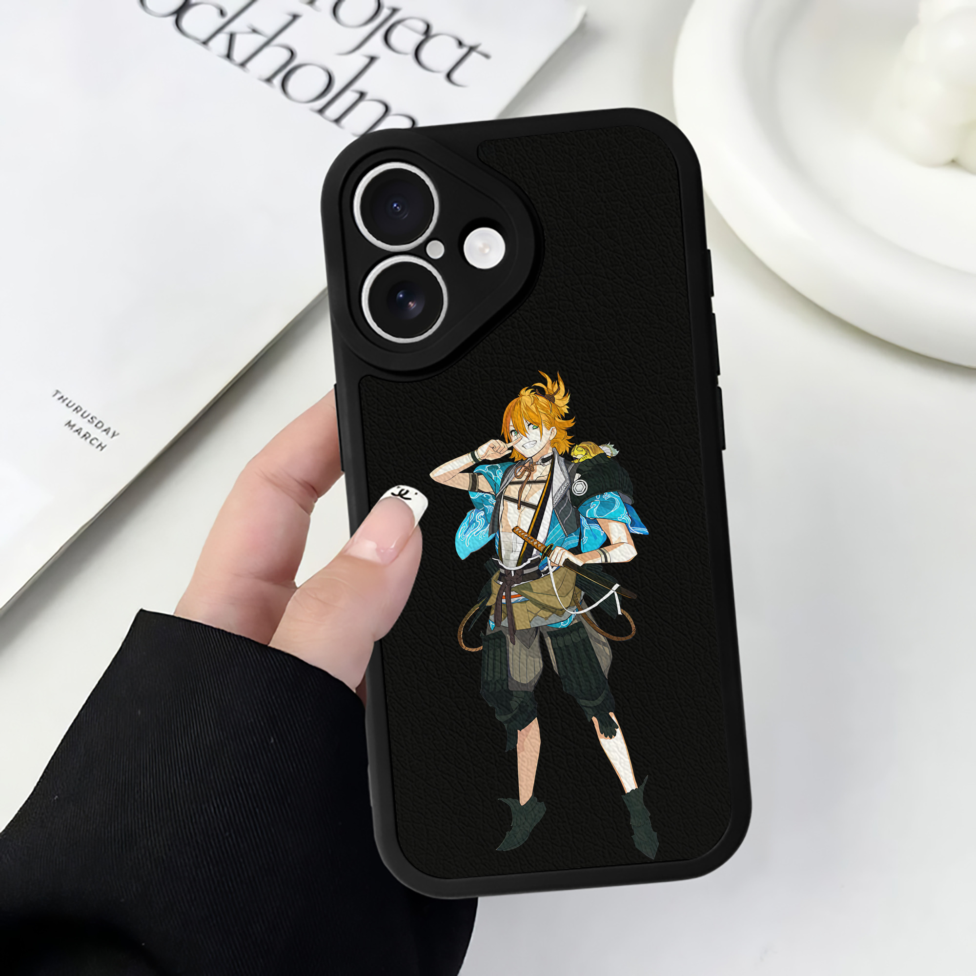 （画像用） 刀剣乱舞 Touken Ranbu 【iPhone 16シリーズ対応】シリコンスマホケース（レザー調） 材質：シリコン